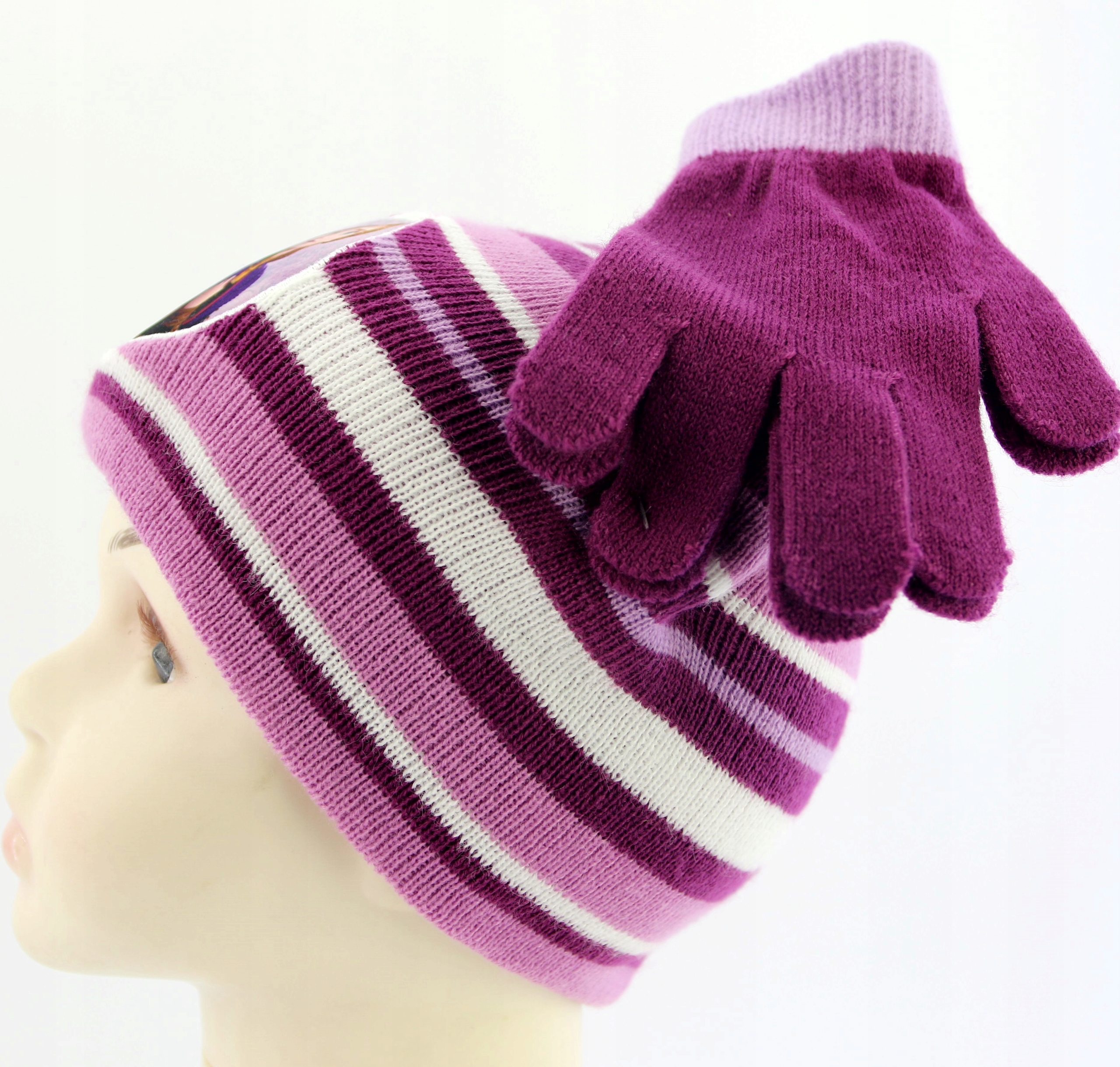 Frozen Kraina Lodu Zestaw Czapka Zimowa Rękawiczki Materiał dominujący akryl