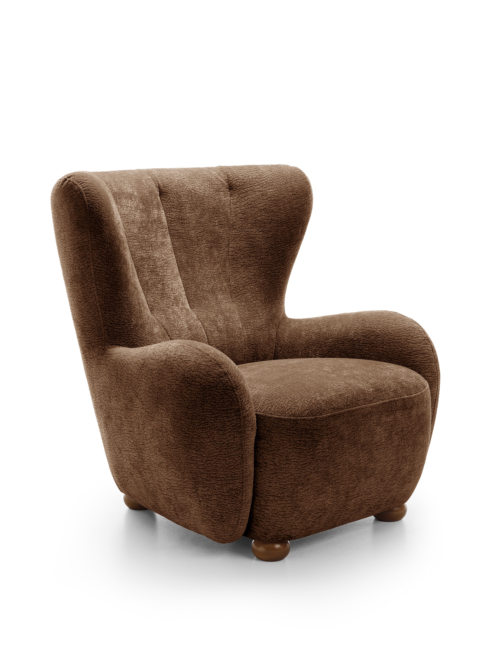 Křeslo Mist do obývacího pokoje Pohodlné Čalouněné žinylkovou tkaninou Hnědá