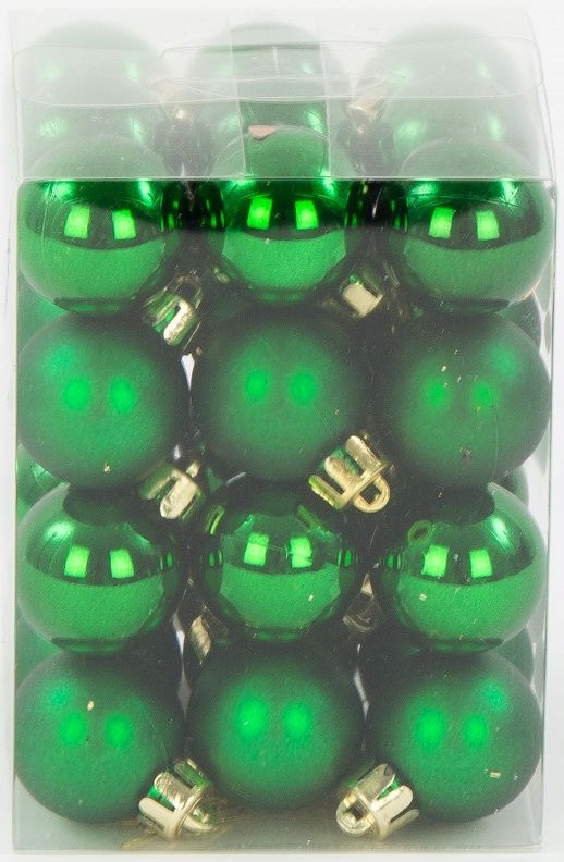 

Zielone Bombki Nietłukące 2,5CM Bańka Bombka 36SZT