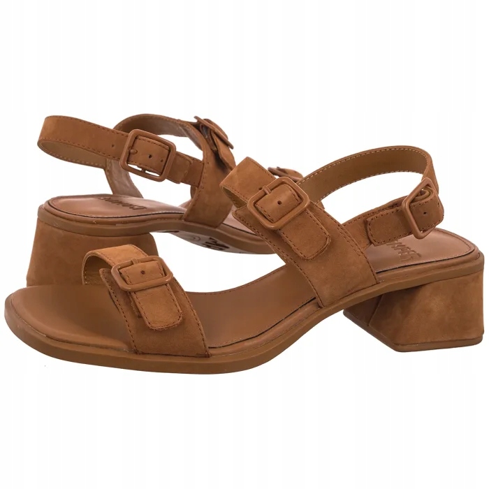 Sandály na podpatku Camper Kora Sandal Brown K201739-005 Hnědé