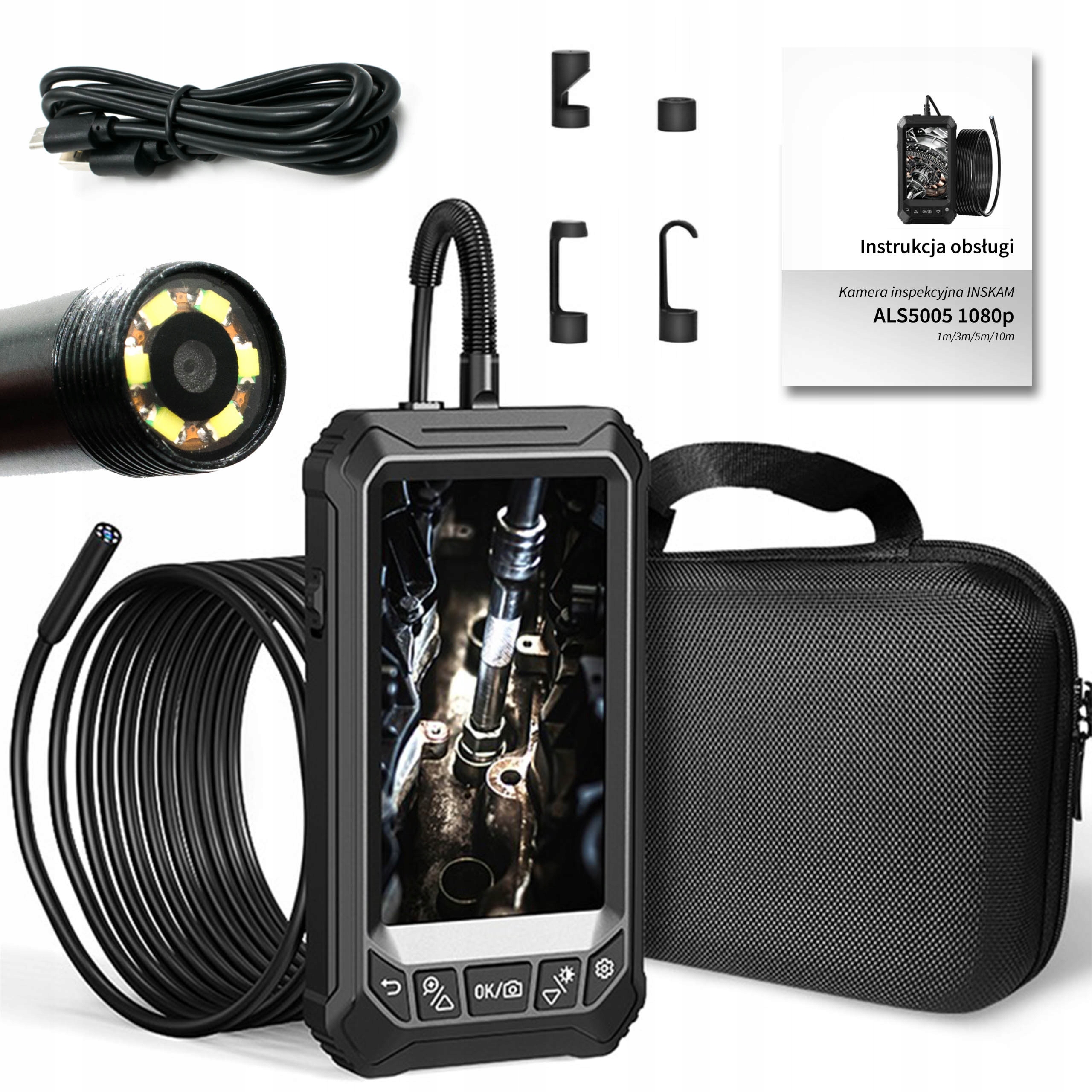 

Kamera Inspekcyjna do Rur Endoskop 8LED Ips Fhd 5M