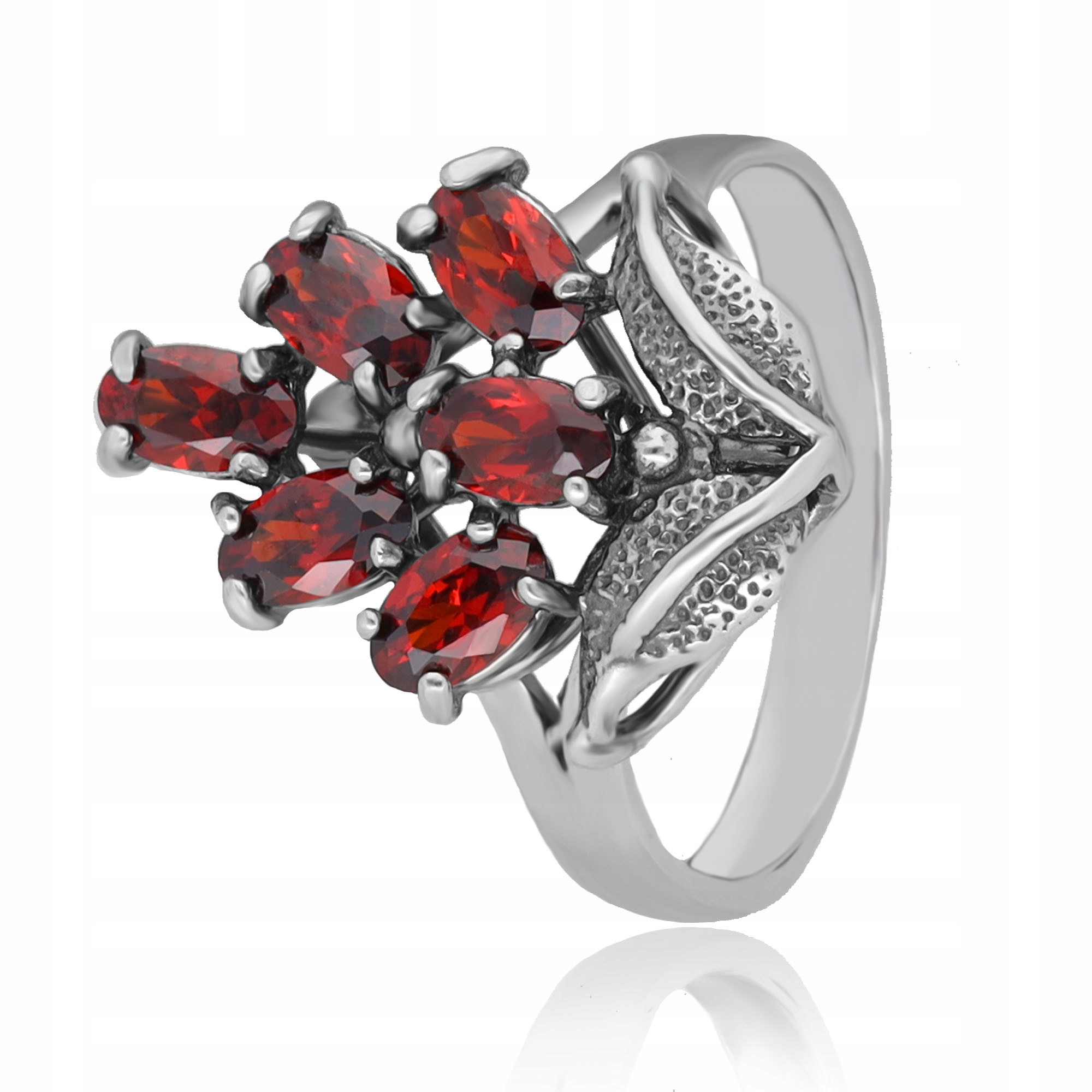 Oxidovaný Prstýnek Prsten S Granáty velikost 22 Stříbro 925