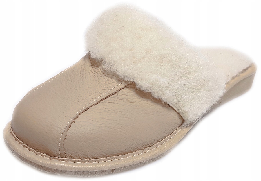 Kapcie Ciepłe Skóra Wełna Pantofle Góralskie *37* Marka Halskór