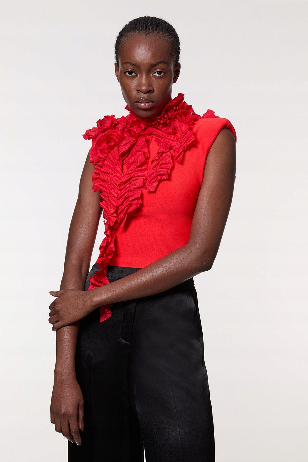 Červený Obvazový Top Se Zdobením Karen Millen