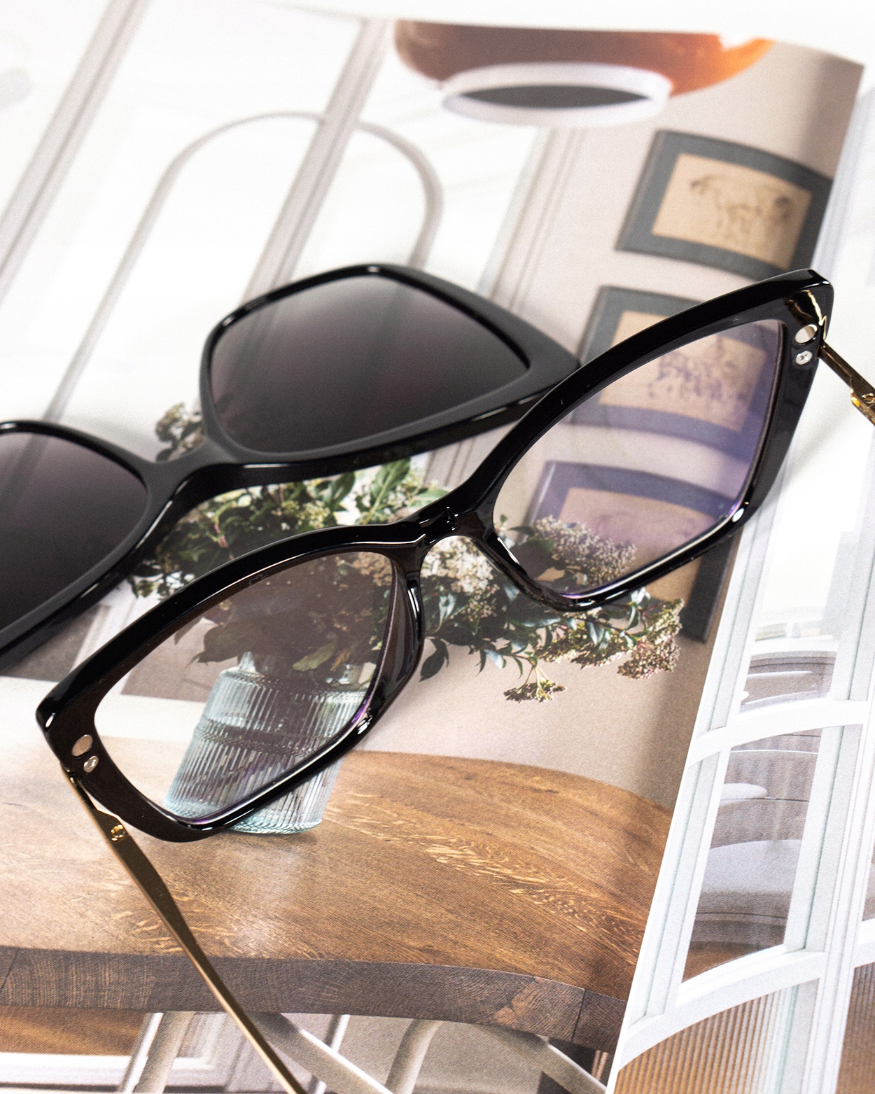 OKULARY ZERÓWKI KOCIE + NAKŁADKA POLARYZACJA UV400 Szerokość mostka 16 mm