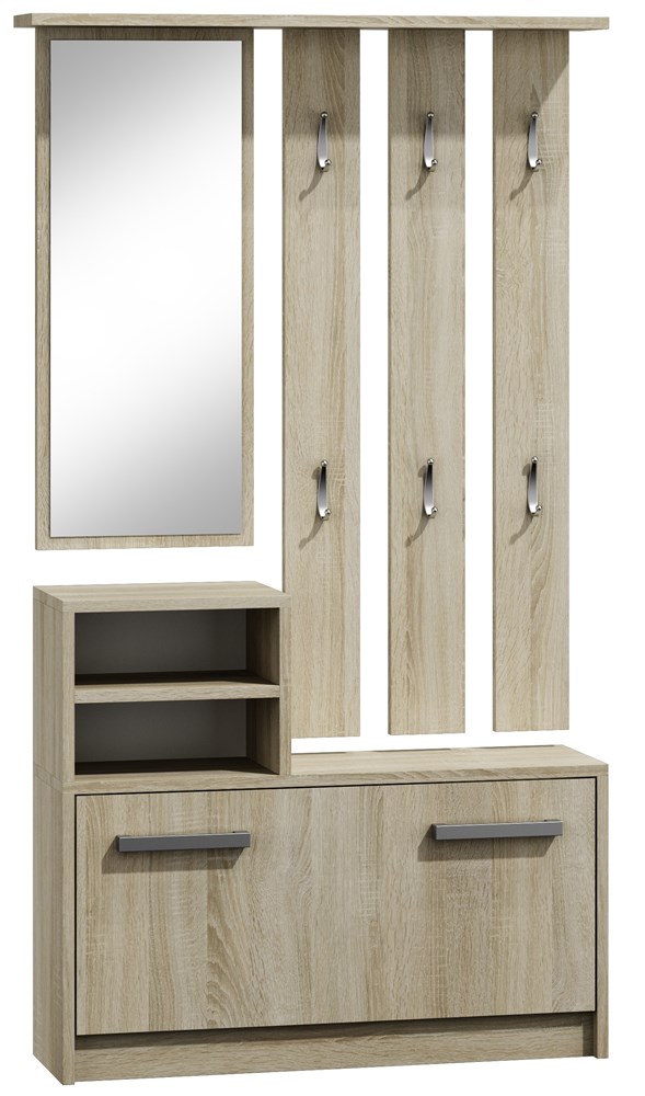 GARDEROBA SZAFA 85CM KOMODA OBUWIE LUSTRO SONOMA