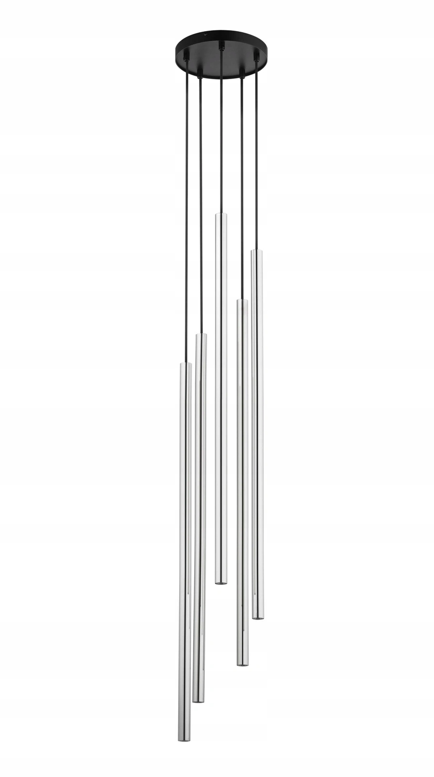 Závesná lampa Sigma Sopel lux 5 čierna niklovaná, strieborné tienidlo 5xG9 20 cm