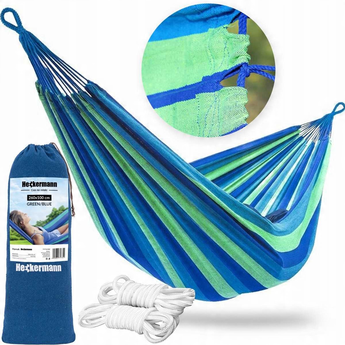 

Hamak Duży Mocny Huśtawka XXXL 260x100 +torba Liny
