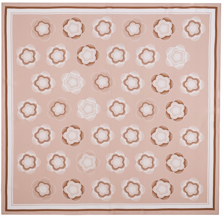 Hedvábná šála Dámská šála 100% hedvábí 70 x 70 cm Pudrově béžová