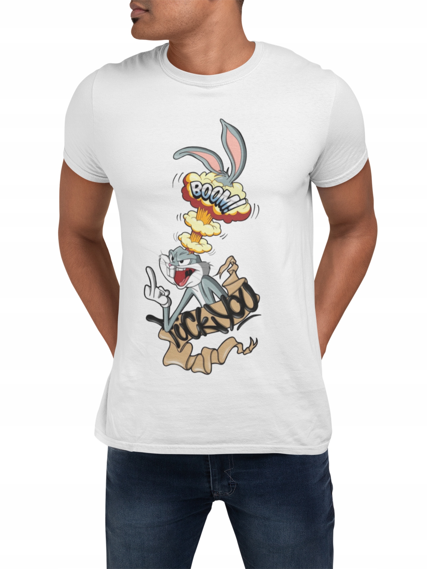 

Koszulka T- shirt męski-królik buggs-fuck you -XL