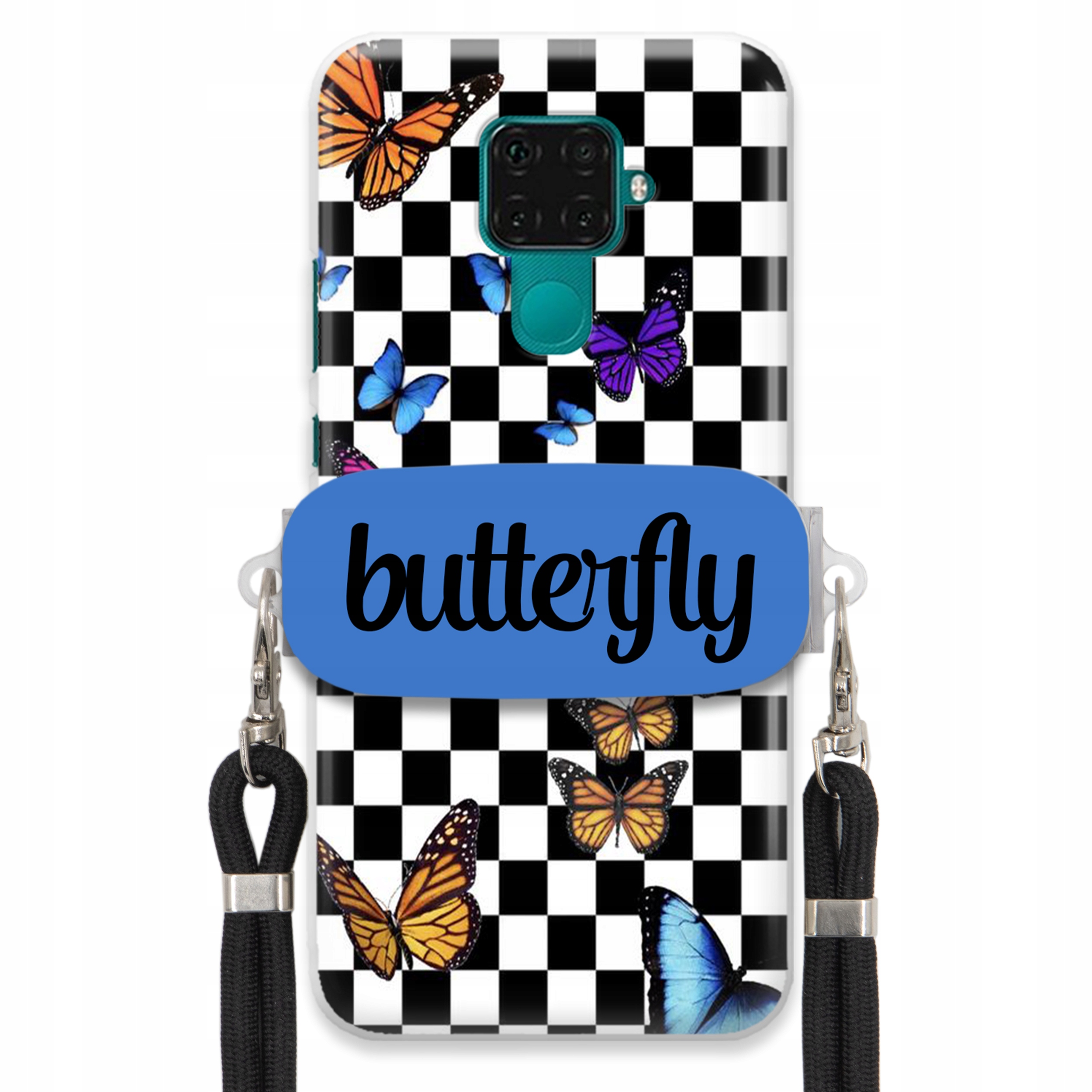 Pouzdro Pro Huawei Mate 30 Lite Case Obdélníkový Úchyt Vodítko Butterfly Motýli