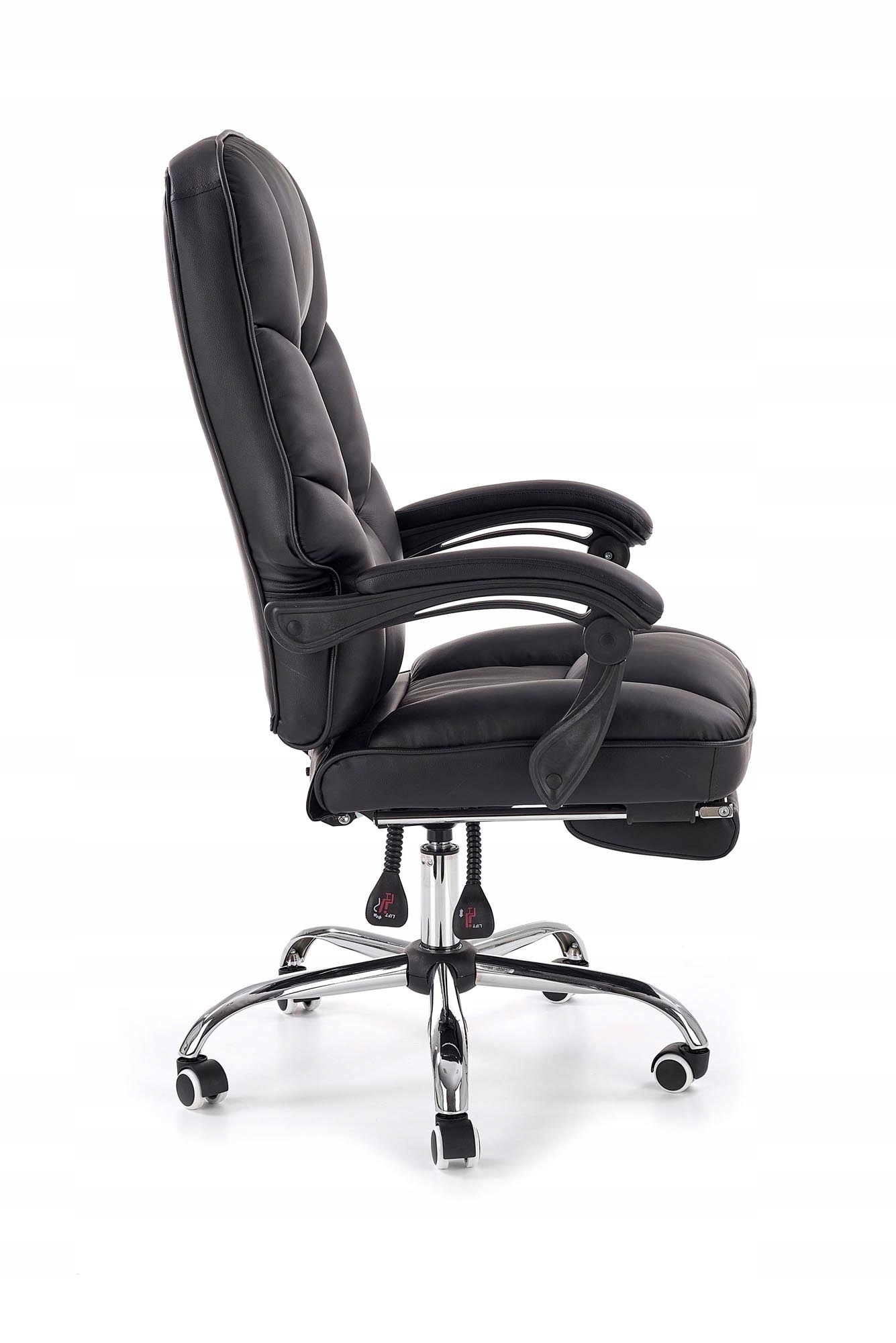 

Fotel z podnóżkiem Alvin gabinetowy czarny