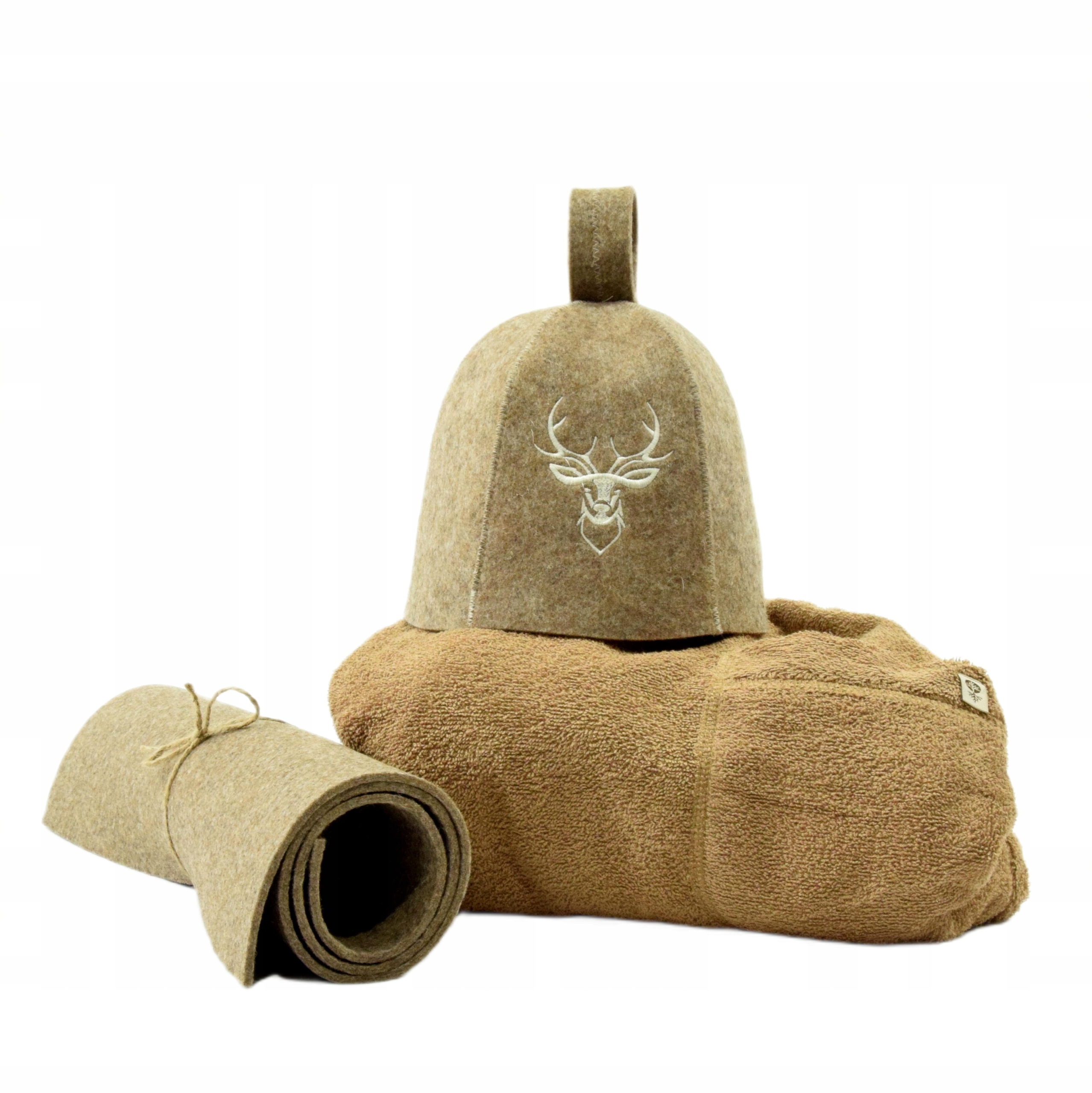 Čepice do sauny Set pánská 3dílná Vlna Bavlna vel M