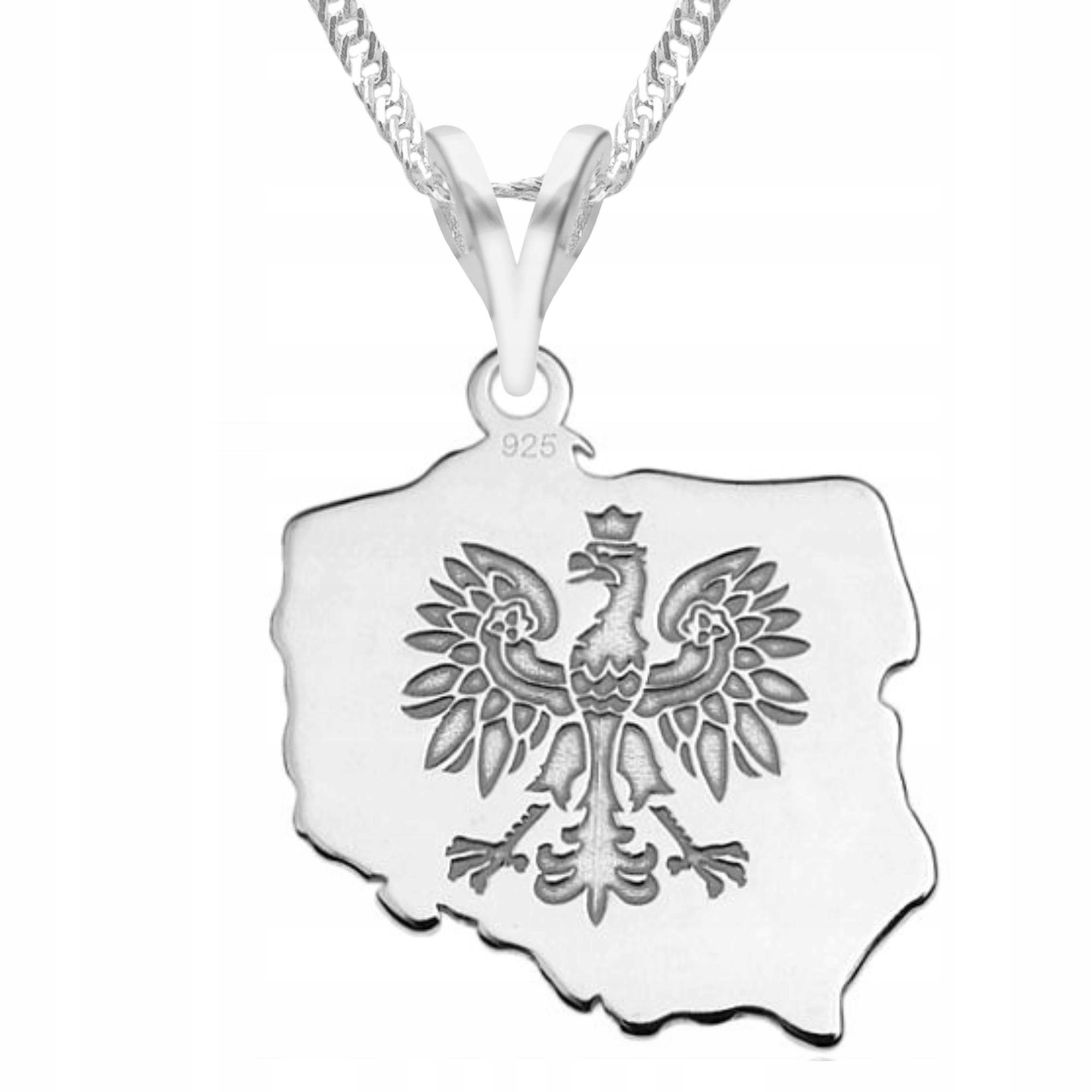 Stříbrný náhrdelník Polský znak Orel Patriotický Orel Stříbro 925