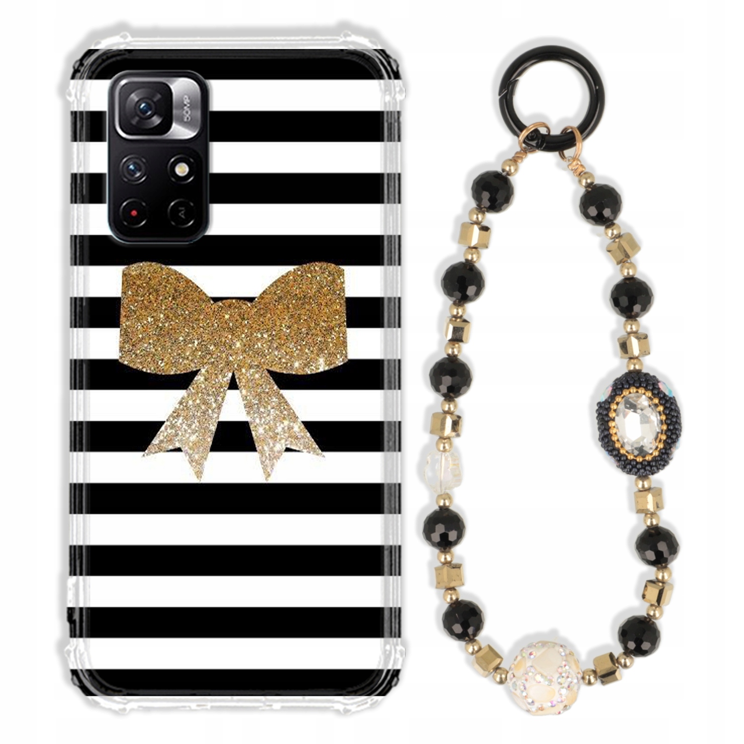 Puzdro Na Xiaomi Poco M4 Pro 5G Antishock Zirkóny Čierno Zlaté|pevné|pevné