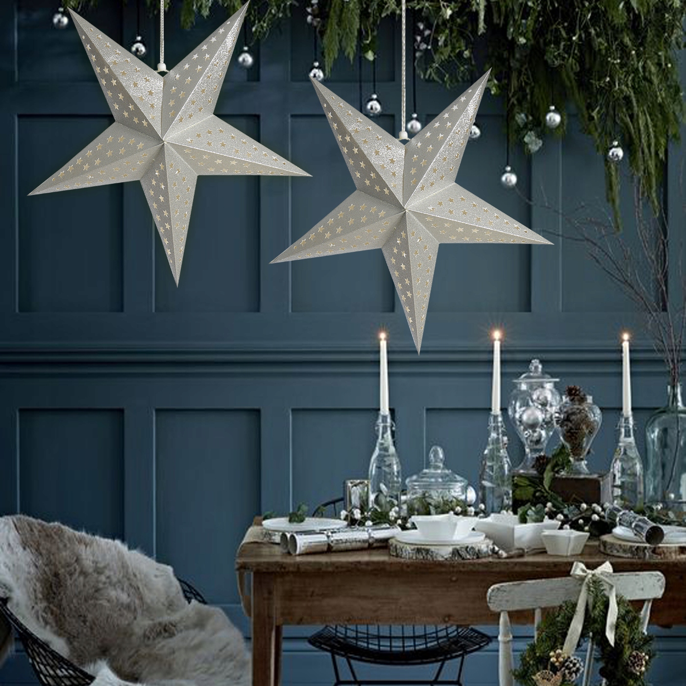 DUŻA GWIAZDA 3D LED DEKORACJA OZDOBA ŚWIETLNA WISZĄCA NA ŚWIĘTA 60CM Kod producenta PAPIEROWA GWIAZDA