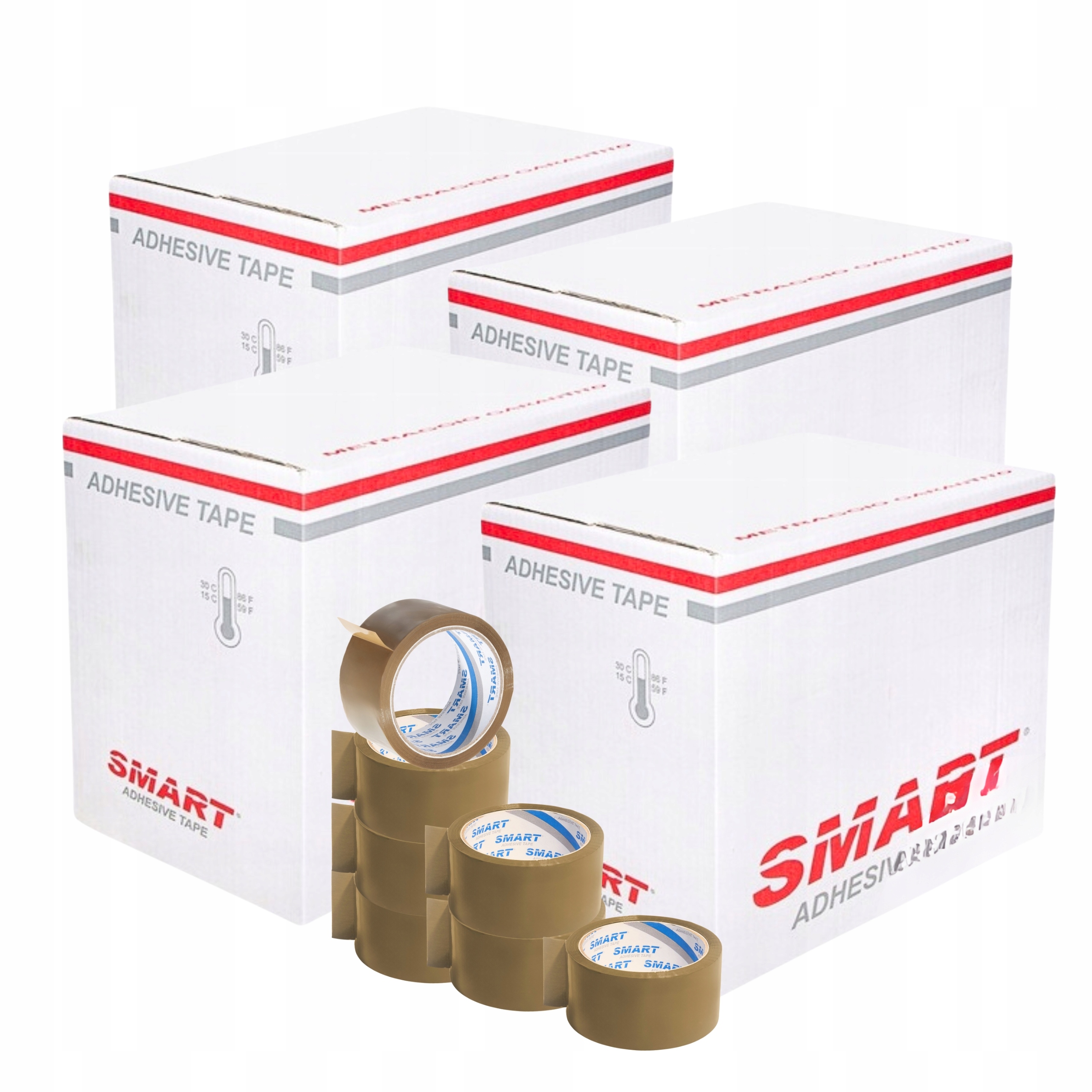 Taśma Pakowa Brązowa 48/100y Klejąca Mocna Smart 144szt