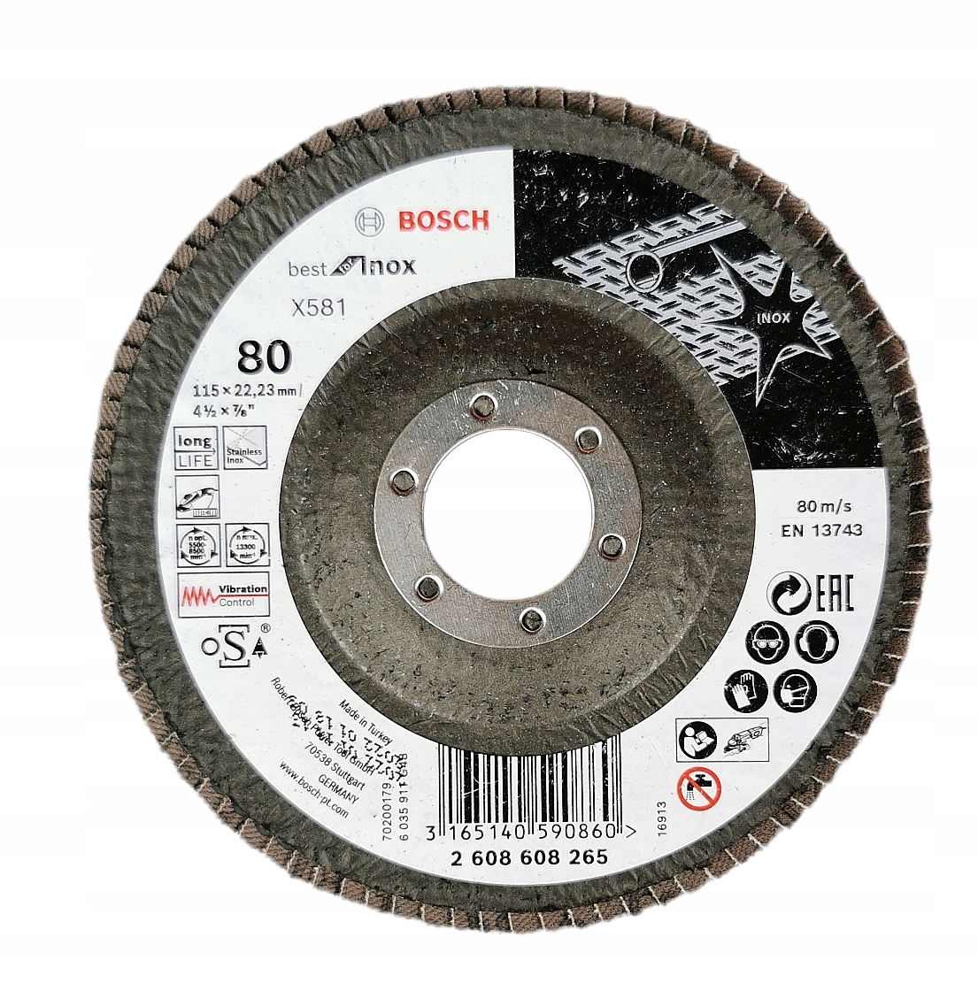 

Bosch tarcza listkowa lamelka 115mm P80 X581 Inox