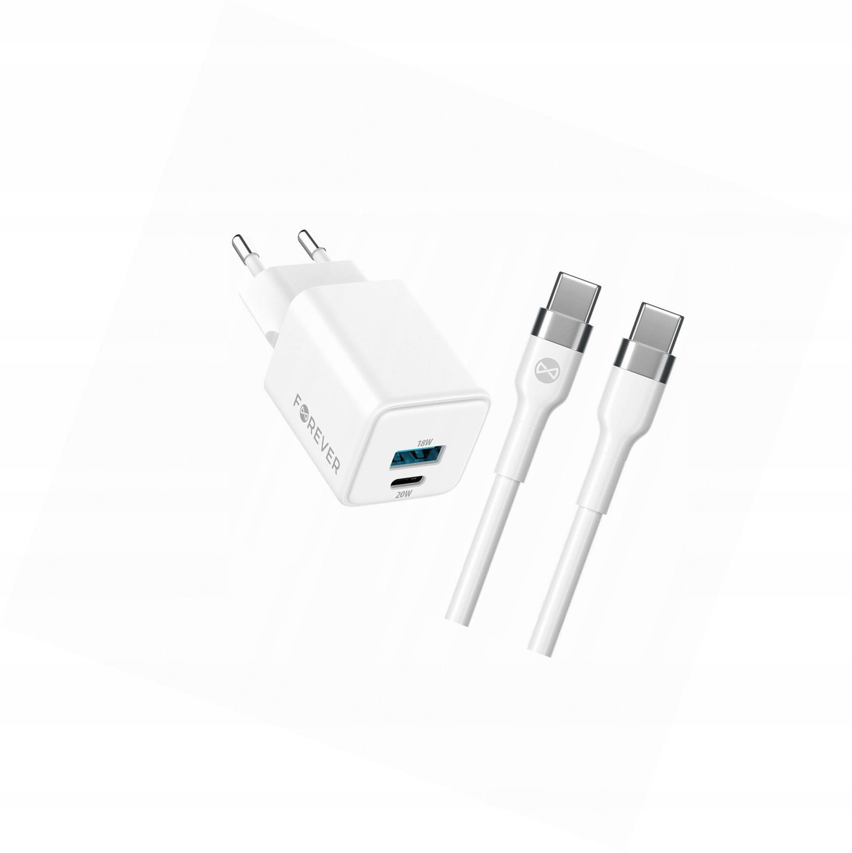Szybka ładowarka GaN 20W 2 wejścia Usb i Usb-c z kablem do Poco F3