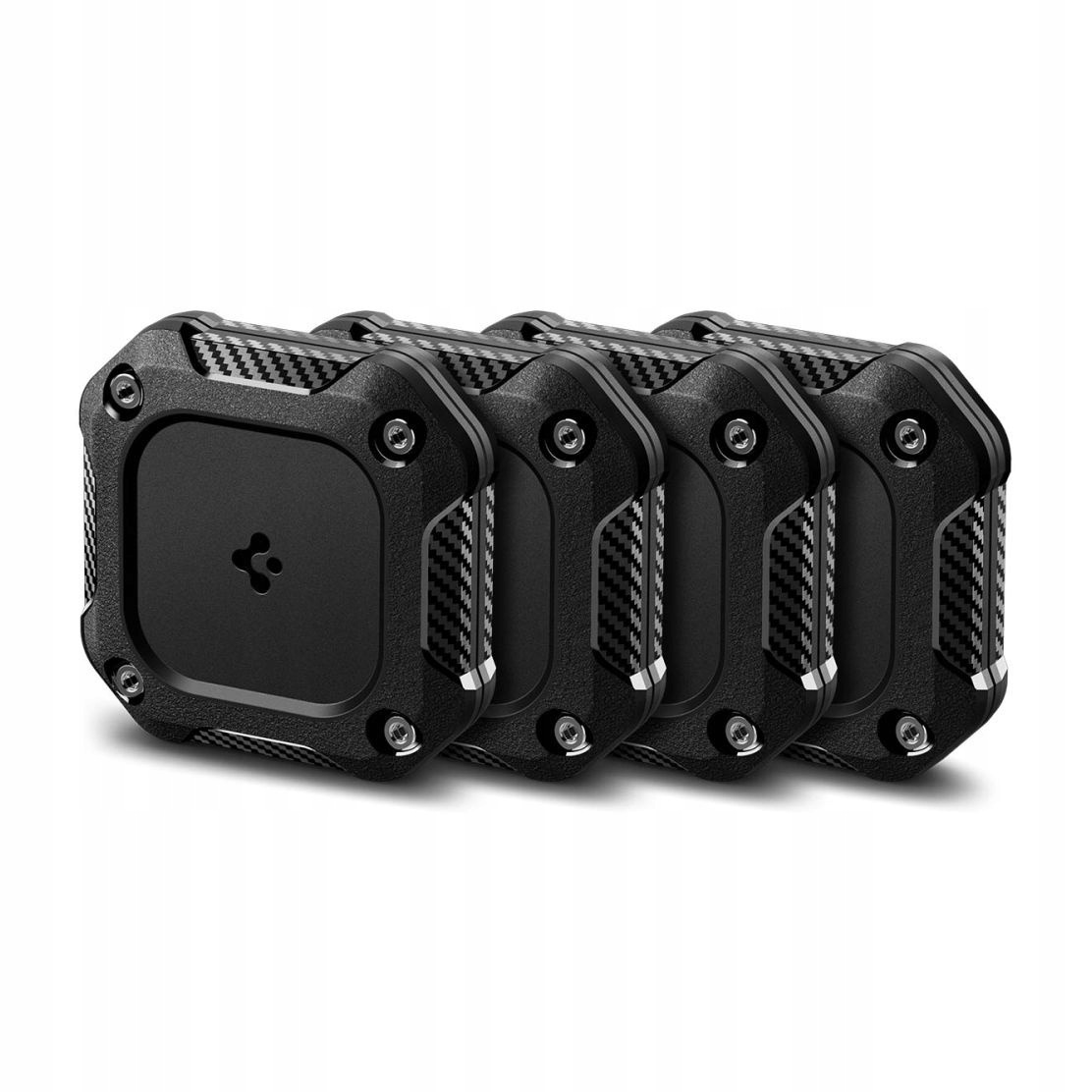 Etui do Apple AirTag (1. i 2. generacja) Spigen Tough Armor czarne 4 szt.