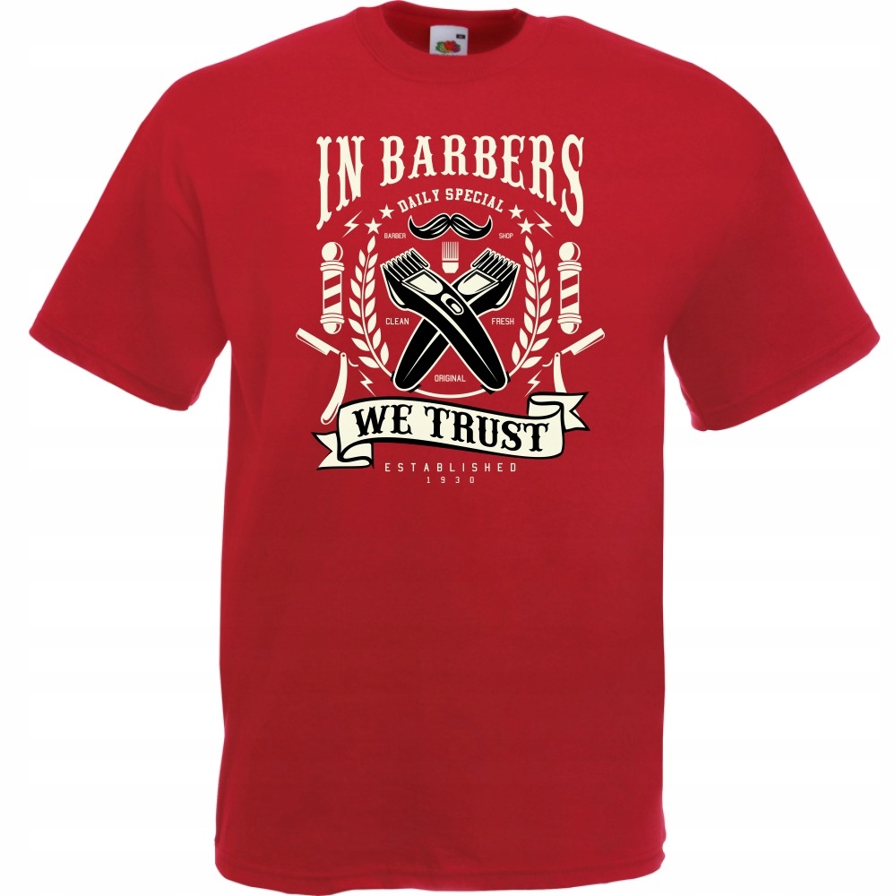 

Koszulka barber wąsy maszynka brodacz S ceglana cz