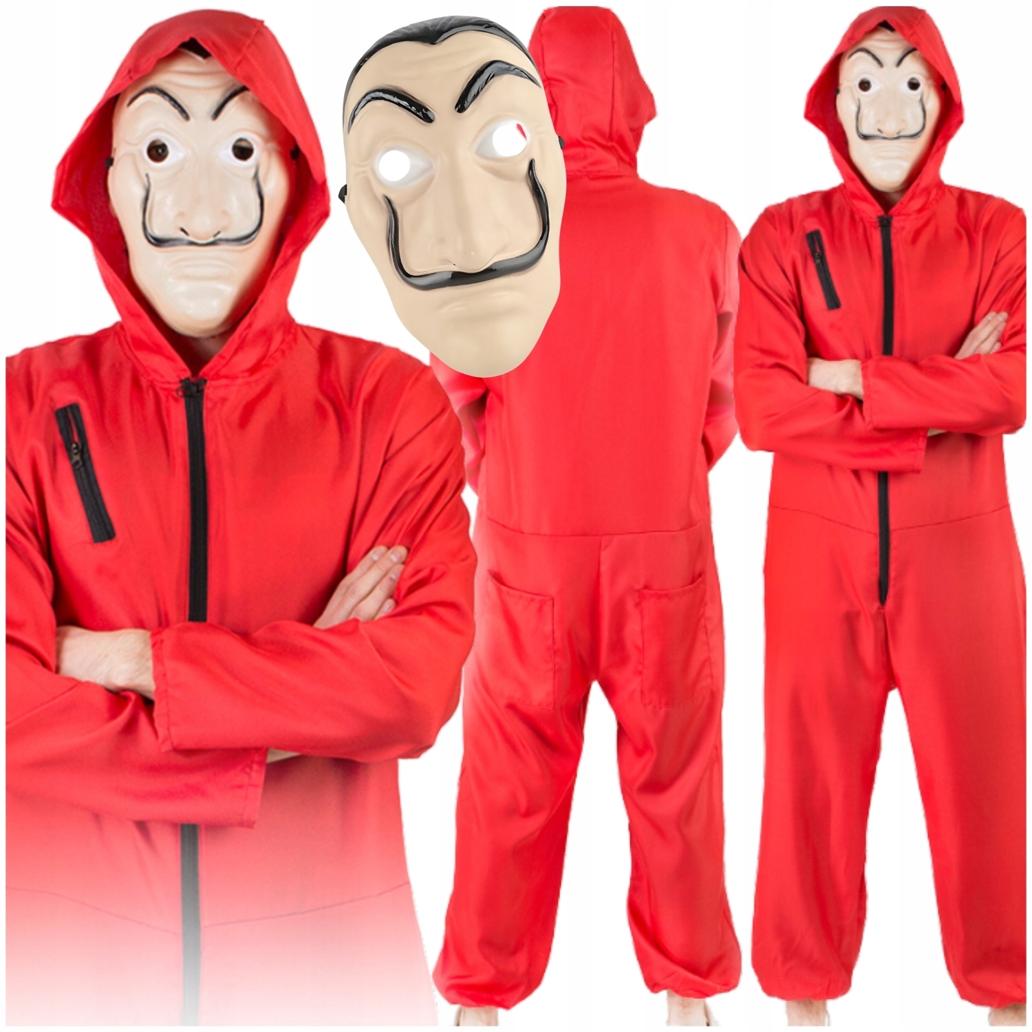 STRÓJ KARNAWAŁOWY DOM PAPIERU LA CASA DE PAPEL PRZEBRANIE KOMBINEZON MASKA