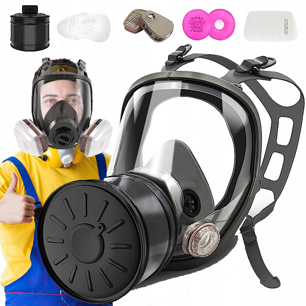 Protiplynová Lakovací Maska Plná Postřiků, Prachotěsná 6800 12 V 1