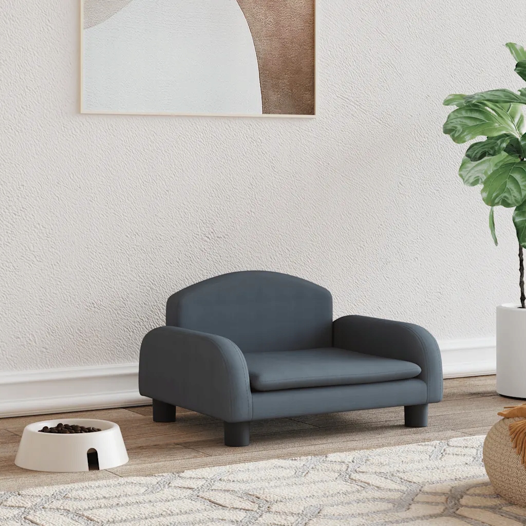 vidaXL Pelíšek pro psy tmavě šedý 50 x 40 x 30 cm textil