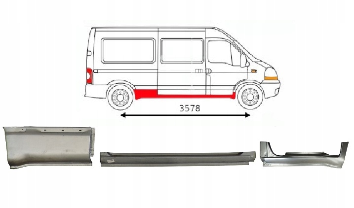 Zestaw Progów / progi Renault Master 98 - 10 wersja Średnia Strona PRAWA !