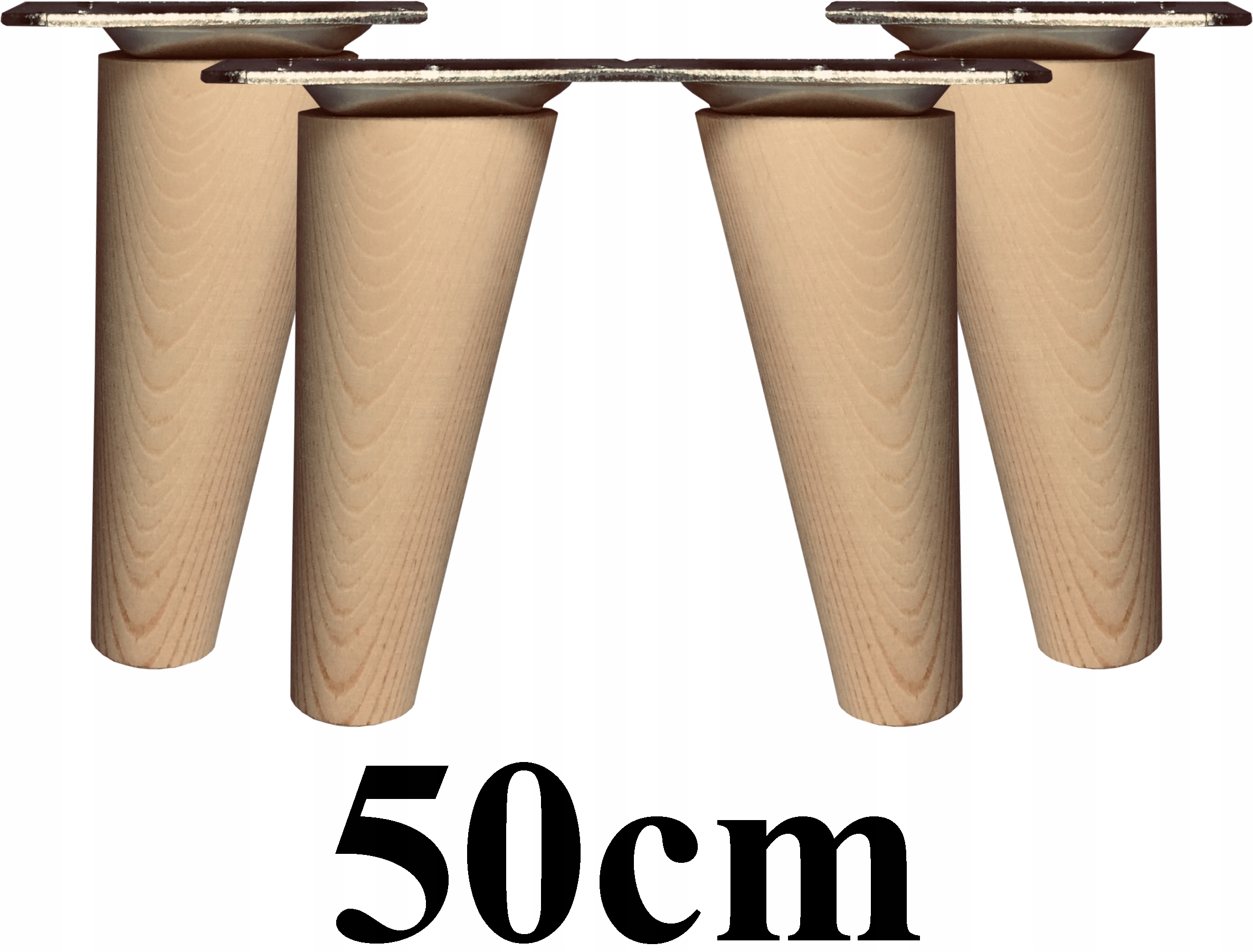 Nohy dřevěné šikmé 50cm 4ks plech