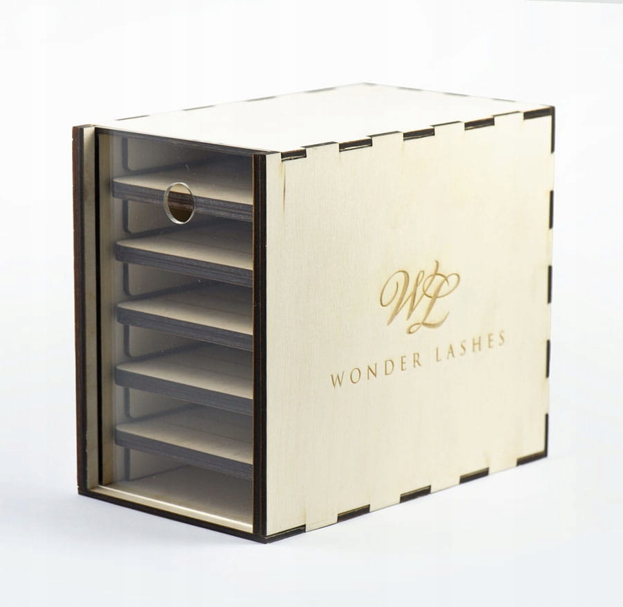 Lash box Wonder Lashes mały drewniany Rodzaj pojemniki na rzęsy