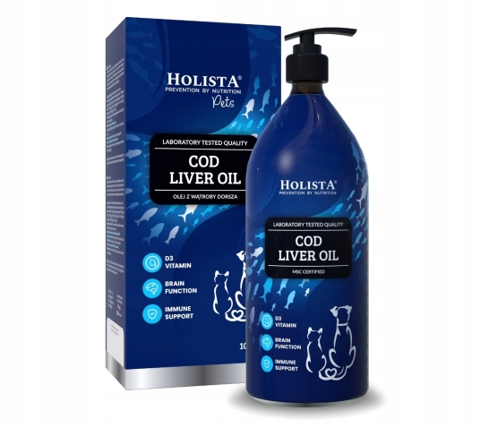 HolistaPets Cod Liver Oil 1000 ml – Tran z tresky, olej z tresčích jater