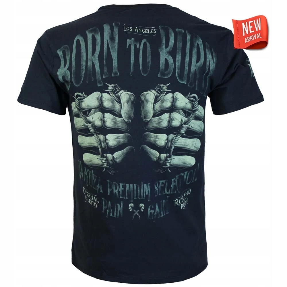 Tričko Yakuza Premium 3915 tmavě modré Pain and Gain, Born to Burn