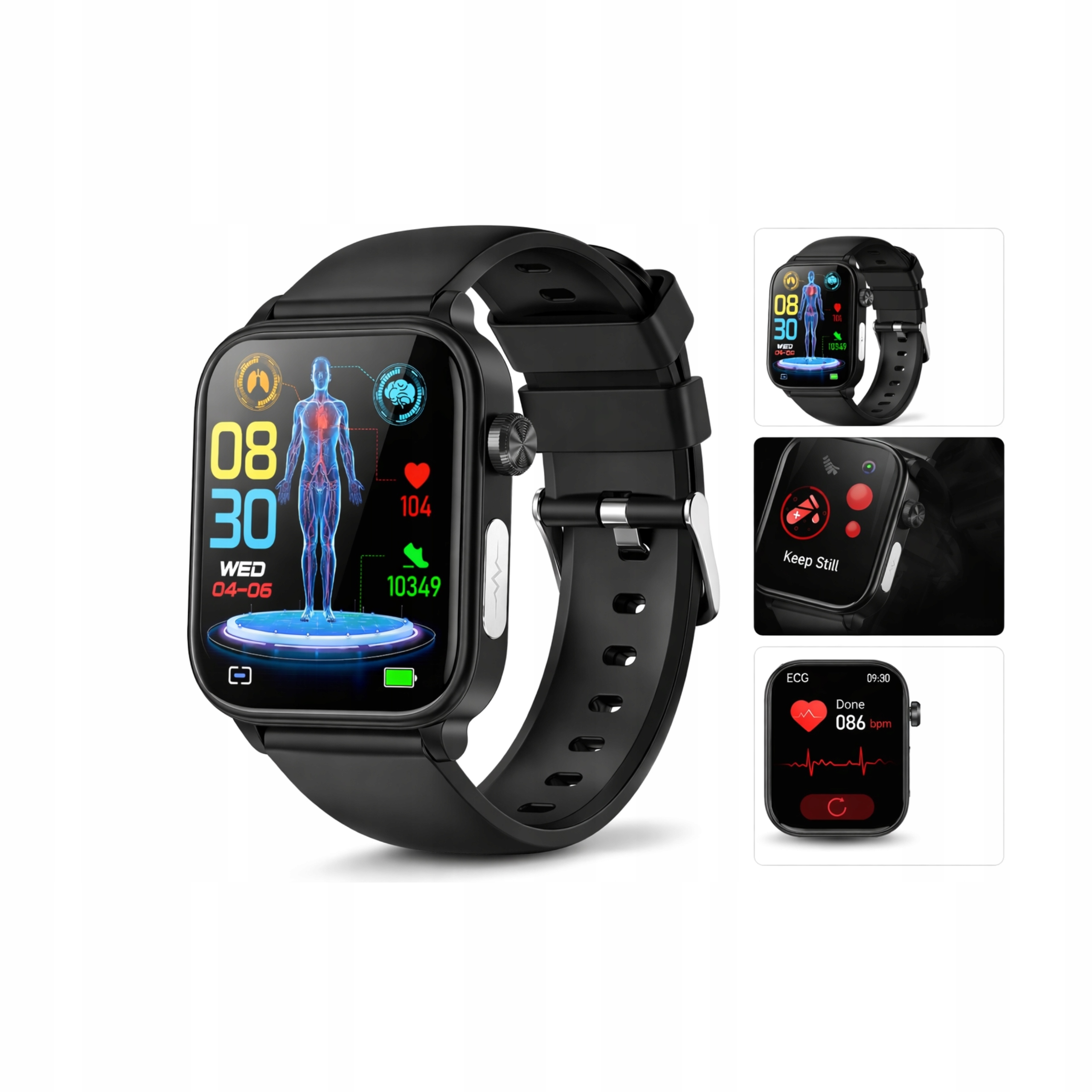 Chytré Hodinky 1,96 palců Ekg Bluetooth hovory IP67 100 sportovních režimů