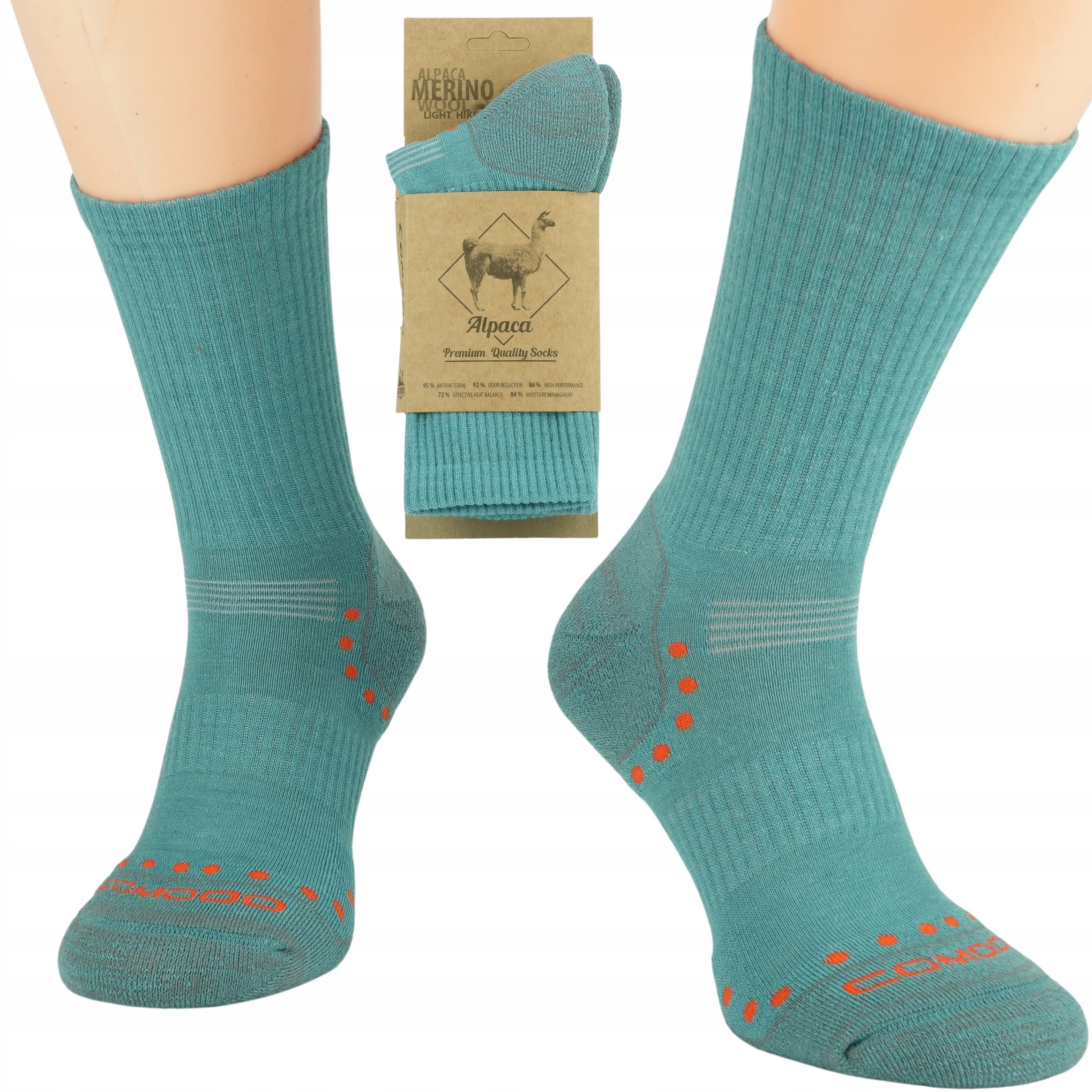 Comodo Stal Skarpety Trekkingowe w Góry Wiosna Jesień Merino 50% roz 35-38