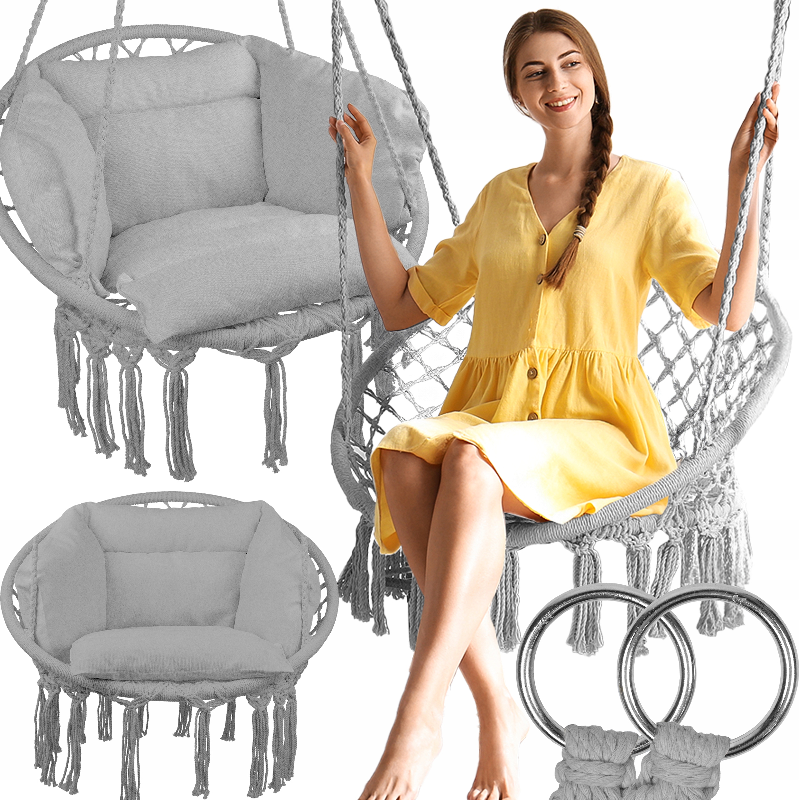 Zahradní Závěsné Křeslo Houpačka Čapí Hnízdo Do Domu Zahrady S Polštářem