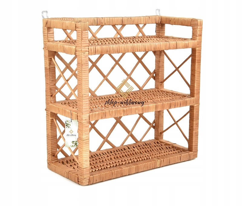 Proutěná skříňka, regál, proutěná police, závěsná na stěnu do domu, velikost 42 cm