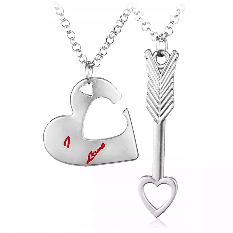 

Naszyjnik dla pary Serce Strzała Amor Love komplet