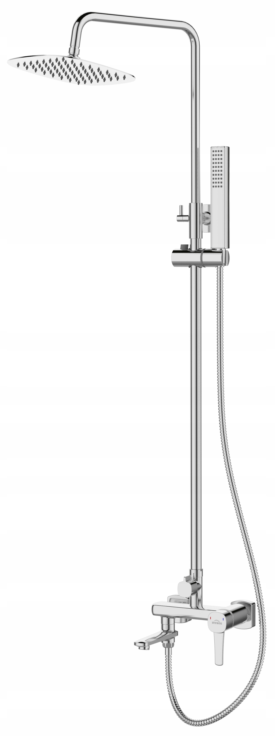 Deszczownia Glamour Chrom Z Bateria Wannowo Prysznicowa Chrom Zestaw Prysz.