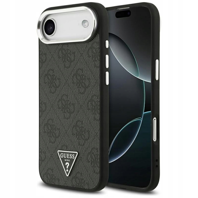 Pouzdro Guess pro iPhone Air Magsafe Originální Saffiano Triangle Černá Zadní Kryt