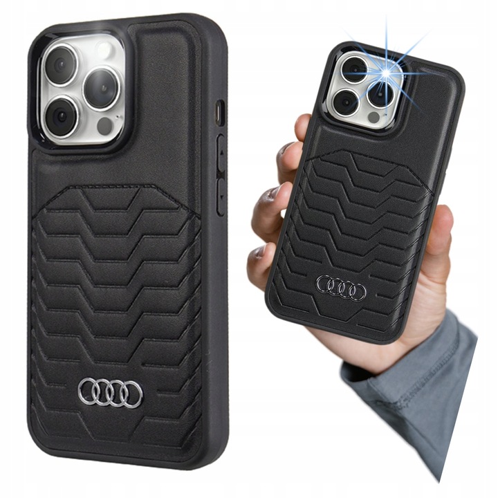 Etui Audi Synthetic Leather MagSafe do iPhone 16 Pro Max, Skórzana Obudowa