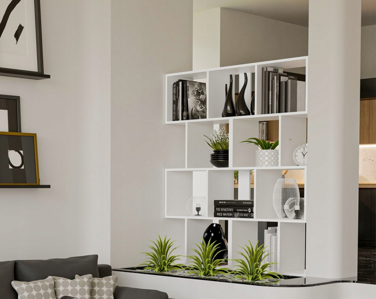 REGAŁ OTWARTY STOJĄCY BIAŁY PÓŁKA SZAFKA FRIST 4P Materiał płyta laminowana