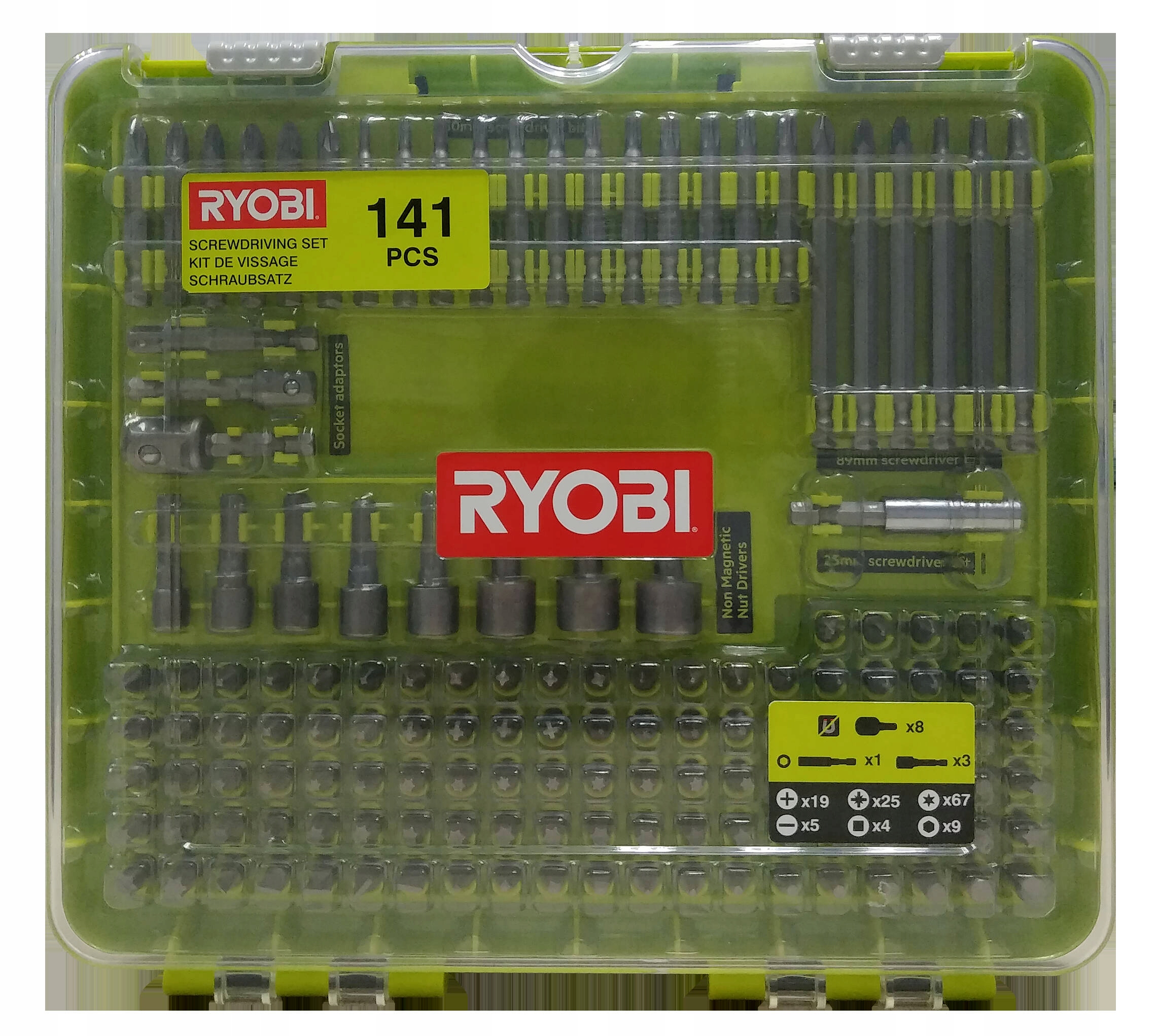 

Ryobi Zestaw Bitów I Nasadek RAKD141 Walizka 141el