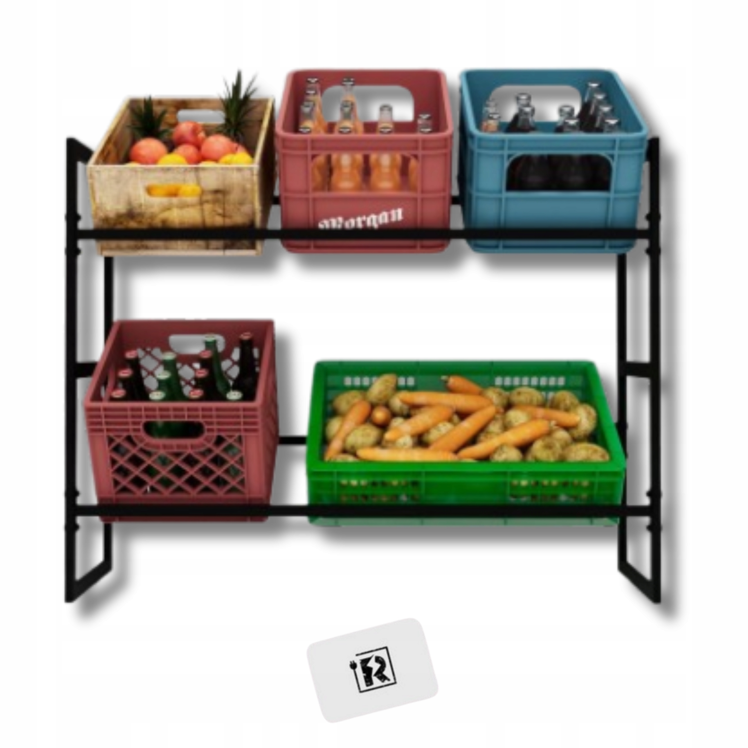 Kovový regál na schránky Stojan Silný nápoj Pořádek do 300 kg Dárek