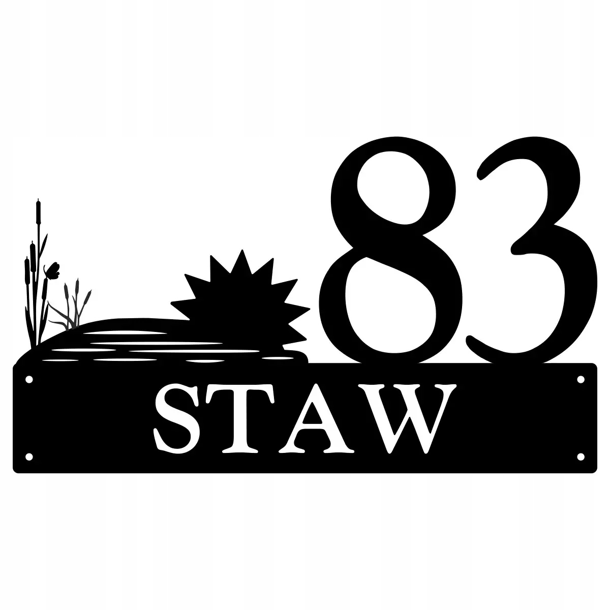 Číslo Na Dom 80 cm Tabuľa Adresa Ocel 2 mm ul. Staw