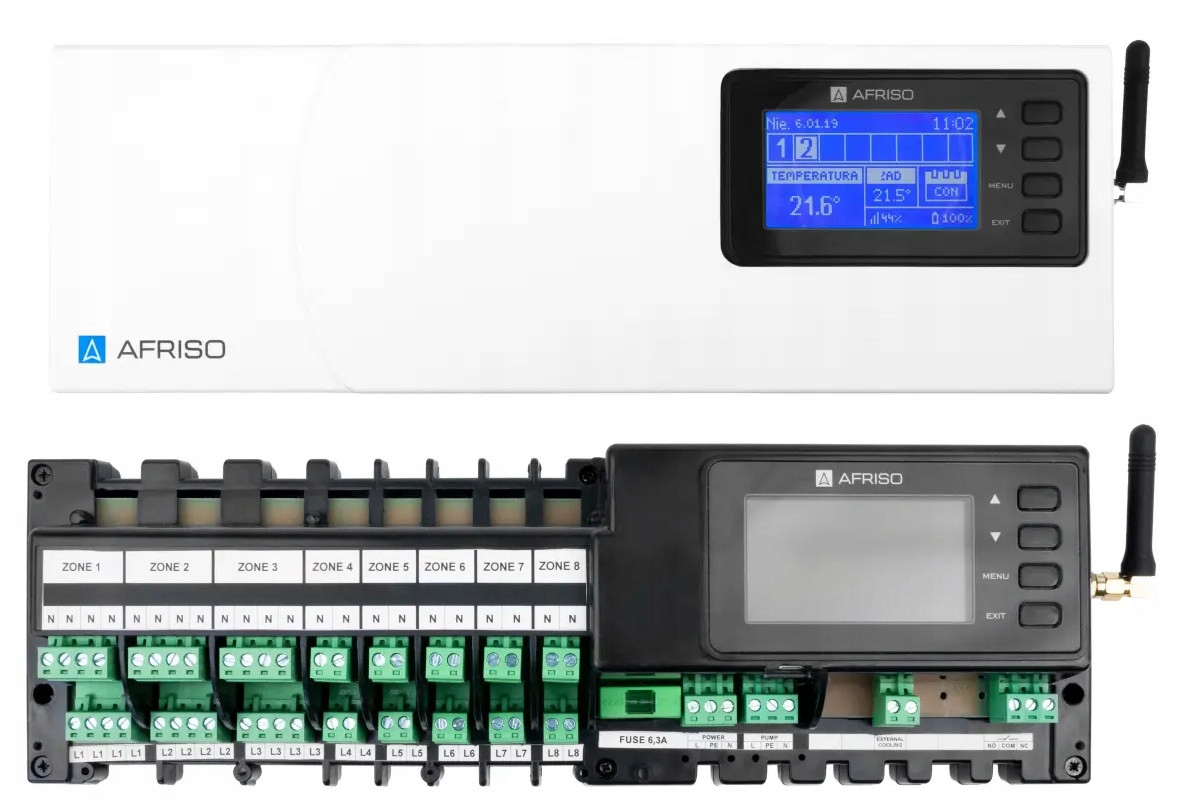 Bezdrôtová Ovládacia Lišta Podlahového Vykurovania 8 zón Floor Afriso