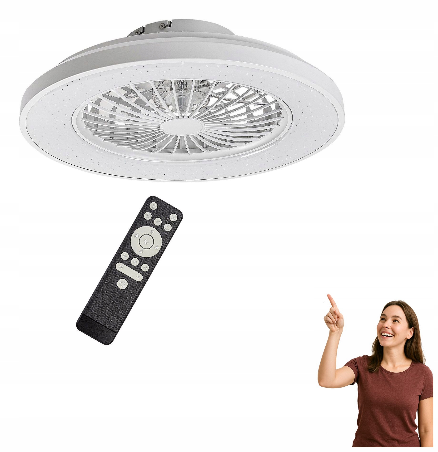 Stropná lampa s ventilátorom Led ventilátor 48 W s diaľkovým ovládaním DALFON2 7