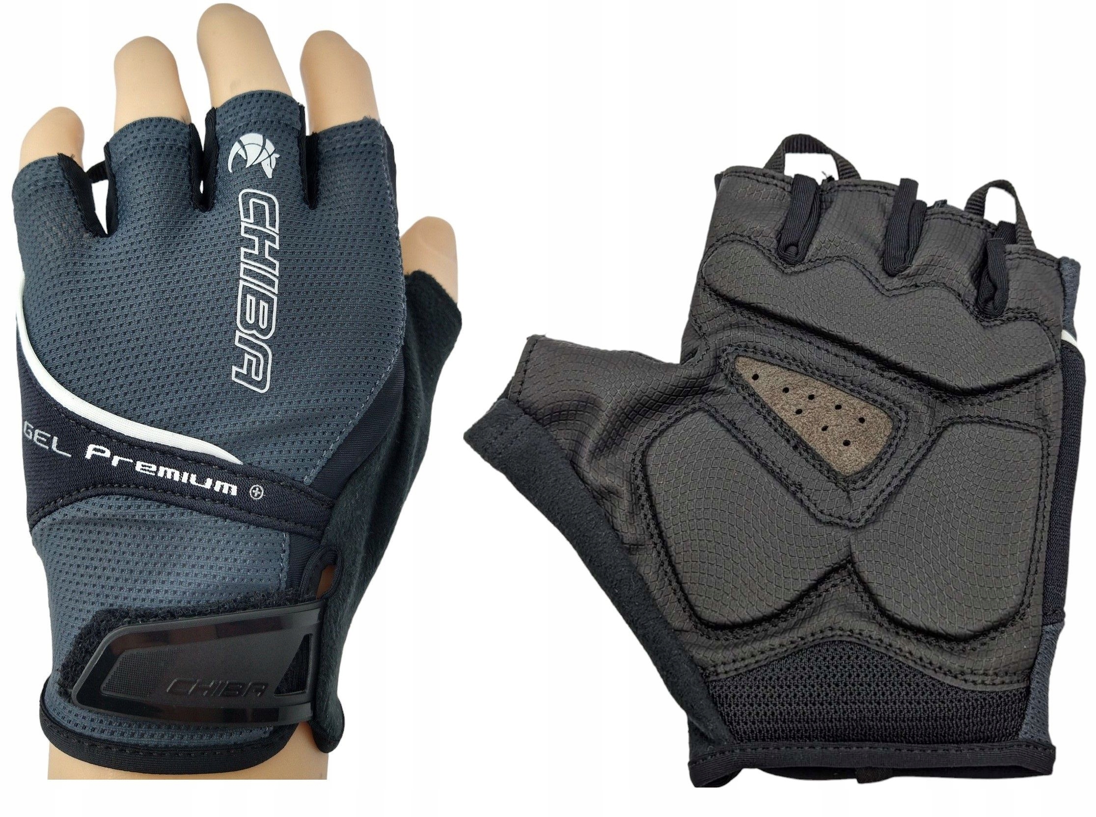 Rękawiczki rowerowe Chiba Gel Premium XL szare