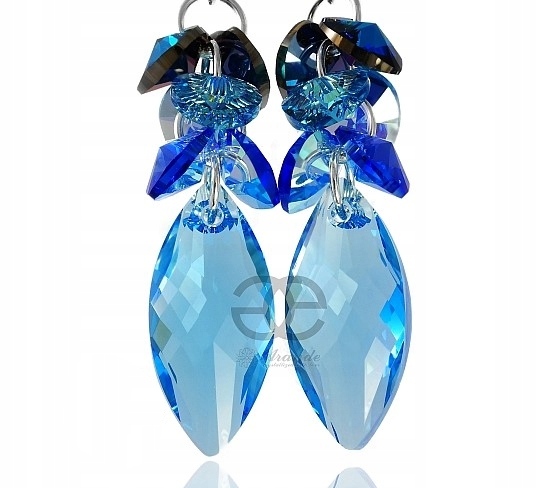 Krystaly Náušnice Aqua Nawi Stříbro