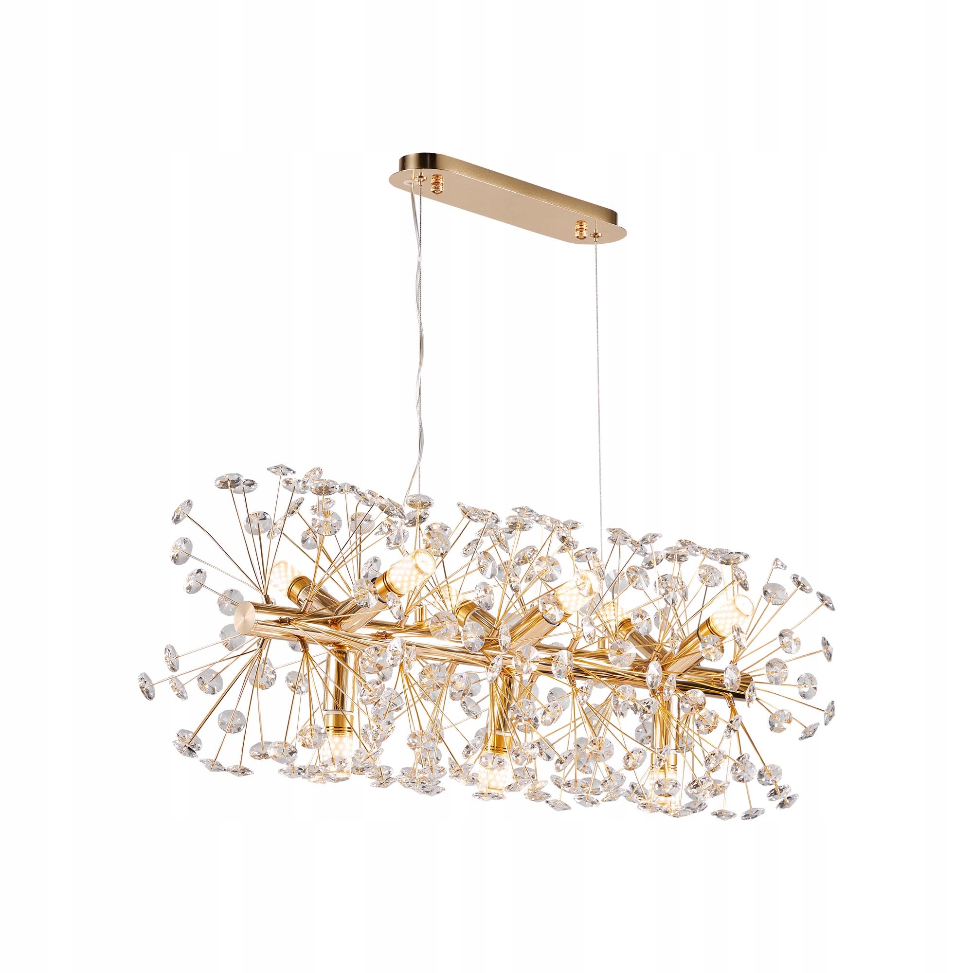 Lampa kryształowa wisząca Glamour E14 żyrandol 70cm złoty nad stół jadalnia